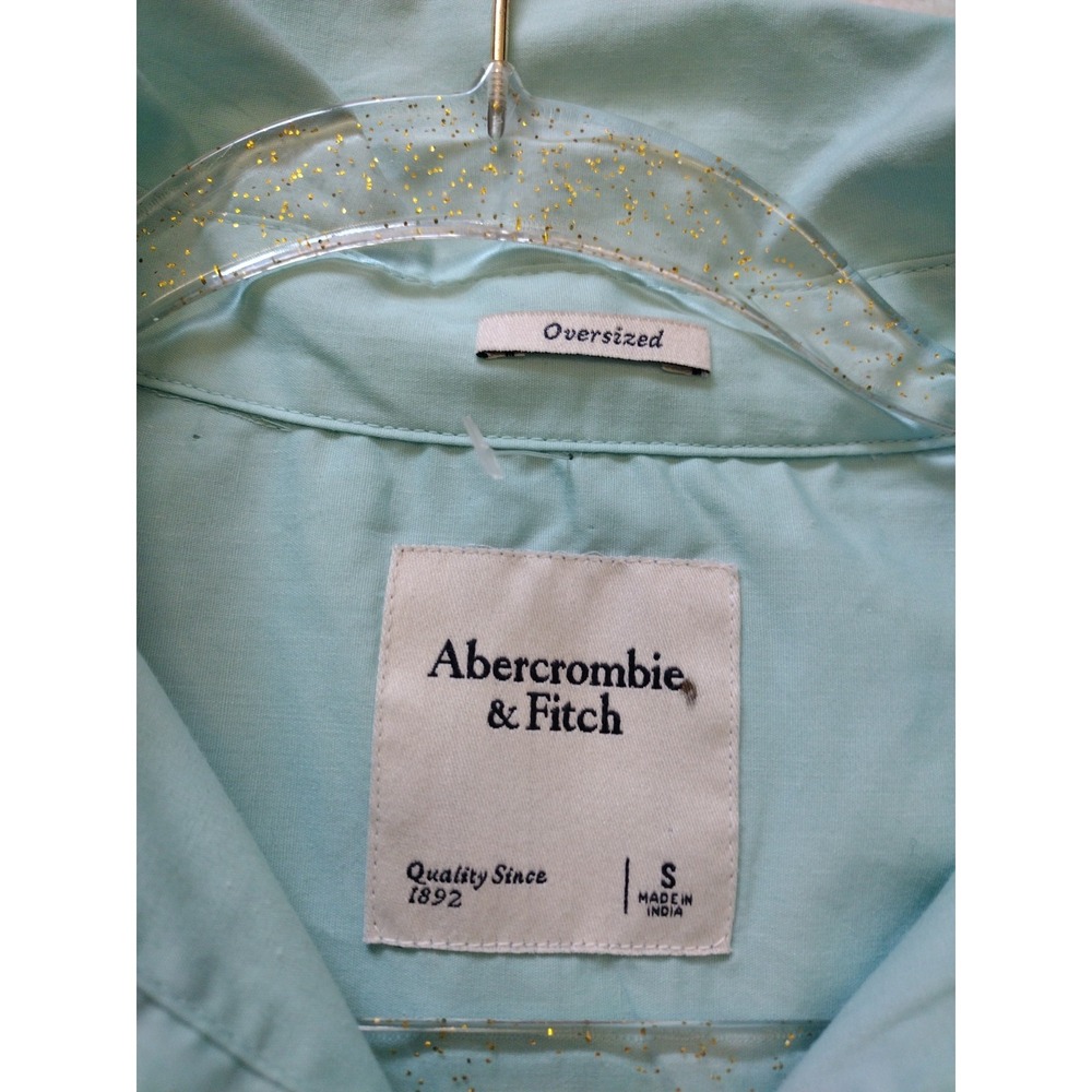Abercrombie And Fitch Shirt Womens Small Blue Long Sleeve Oversized‎ Button Up - Picture 6 of 8